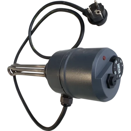 Einschraubheizkörper 3000 W mit O-Ring, Anschlusskabel mit SCHUKO-Stecker schwarz