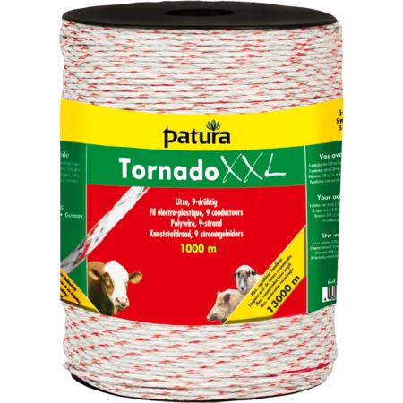 Tornado XXL Litze, geflochtene Litze, weiss-rot, Niroleiter und Cu-Leiter