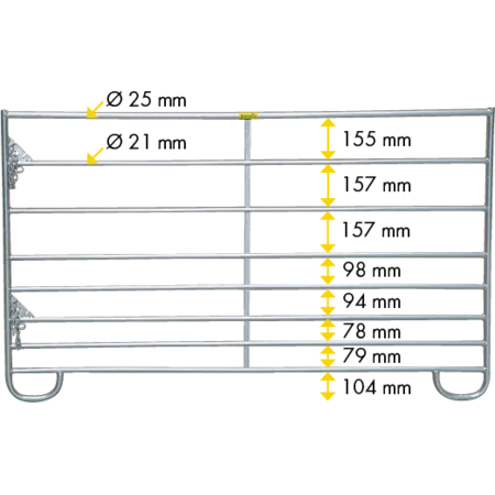 Mini-Panel mit Tor 1,83 m, H= 1,10 m, vz