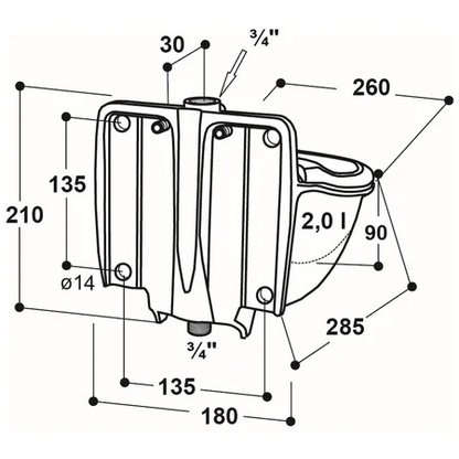 Rohrventilbecken Modell 46