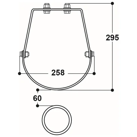 Stahlständer für Mod. 25 R Höhe 60 cm, feuerverzinkt