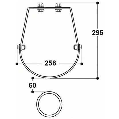 Stahlständer für Mod. 25 R Höhe 60 cm, feuerverzinkt