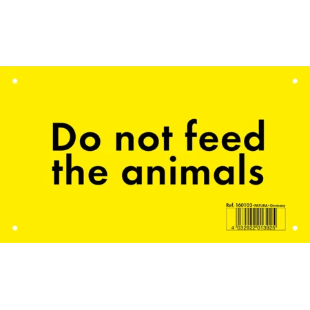 Warnschild, Tiere füttern verboten, Kunststoff