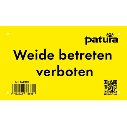 Warnschild "Weide betreten verboten" Kunststoff Mehrsprachig