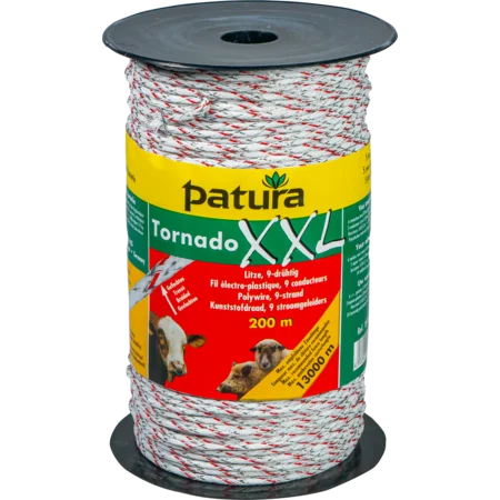 Tornado XXL Litze, geflochtene Litze, weiss-rot, Niroleiter und Cu-Leiter