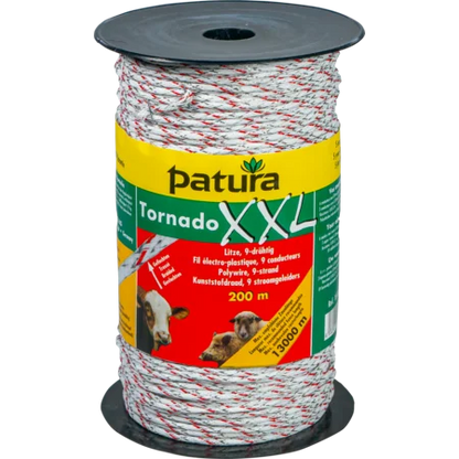 Tornado XXL Litze, geflochtene Litze, weiss-rot, Niroleiter und Cu-Leiter