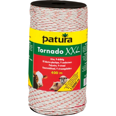 Tornado XXL Litze, geflochtene Litze, weiss-rot, Niroleiter und Cu-Leiter