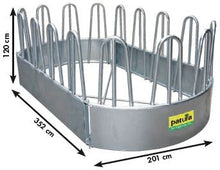 Ovalraufe, 16 Freßplätze, 3,45x1,90m mit Diagonalstreben