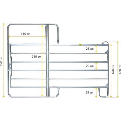 Panel-6 mit Tor, Höhe 220 cm