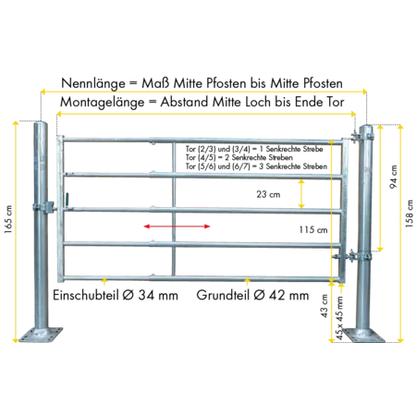 Tor leicht RS inkl. Schraubenset, Höhe 115 cm