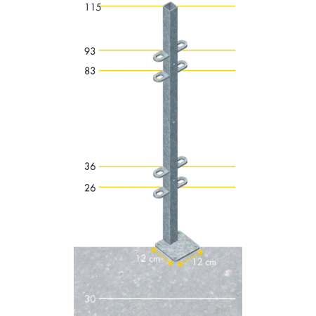 Pfosten Quadrat 40 mm für Schafe