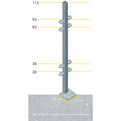 Pfosten Quadrat 40 mm für Schafe